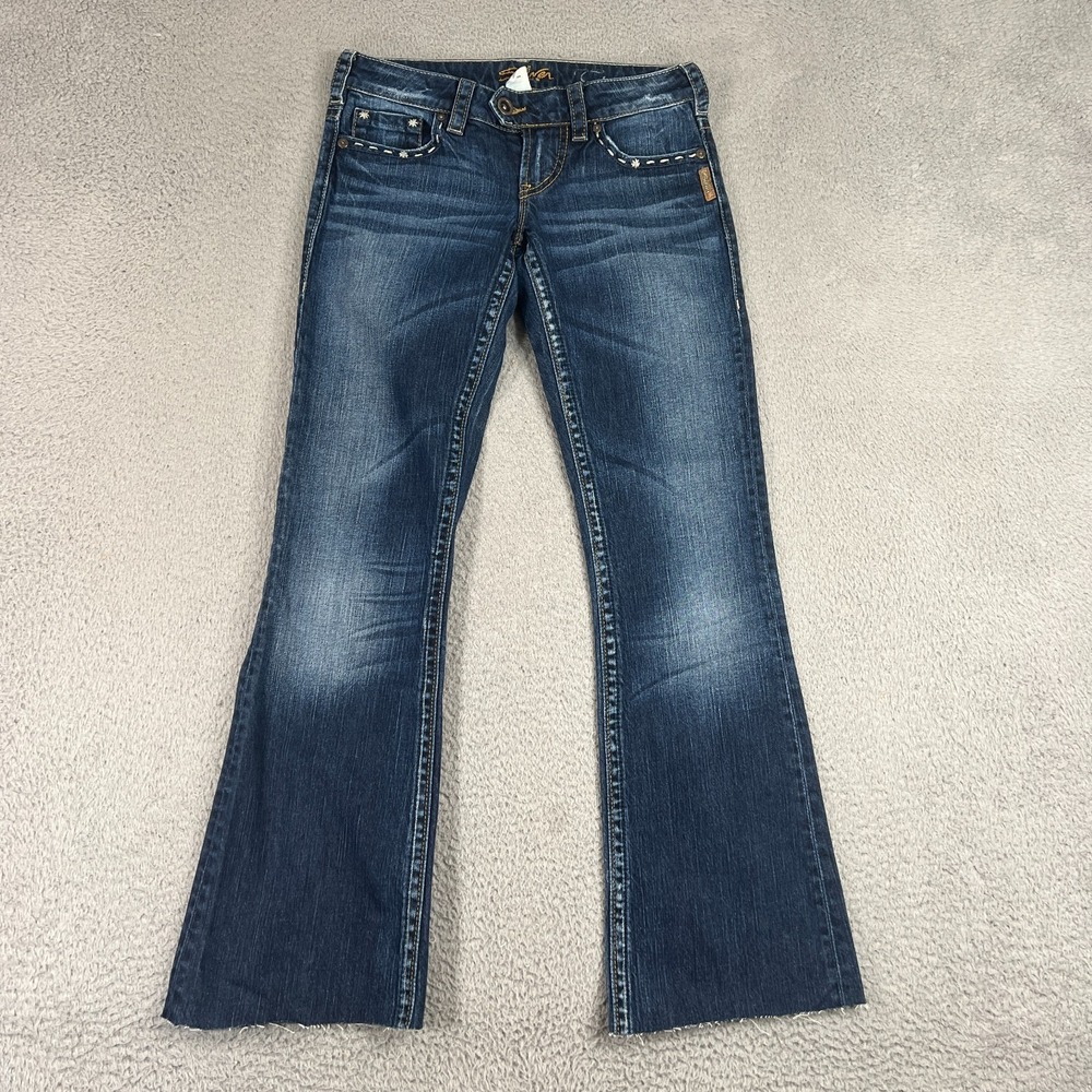 Silver Jeans Tuesday Womens 25 Dark Wash Bootcut Low Rise Y2K 29"X30"